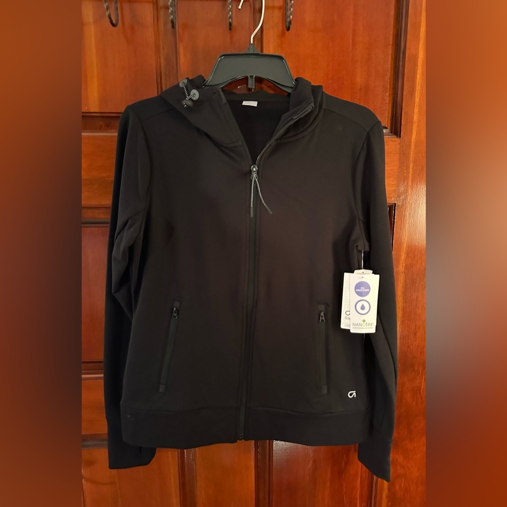 GAP Nanotex Gapfit Full Zip Black Size Small Hoodie NWT